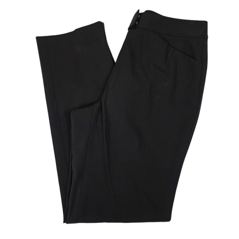 Lafayette 148 Women 4 Irving Pants Black Virgin Wool Blend Straight Leg Trousers
